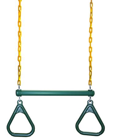 Eastern Jungle Gym Trapeze Bar and Gym Rings | Large Trapeze Bar- 20 with Coated 43 Chains | Playground Trapeze Bar and Rings