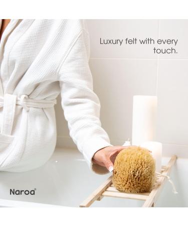 Naroa Unbleached Grass Sea Sponge Natural Exfoliating Body Pouf - Mediterranean Scrub for Adults Shower and Bath (Medium) - Buy Online on GoSupps.com