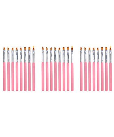 24-Piece Colour Paint Pen Set Pink Petal Pen Nail Brush Short Nail Brush