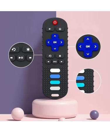 ERSIHUA 2-Pack Baby Teething Toys - TV Remote Control Shape Silicone Teething Toys for Babies 0-18 Months BPA-Free (2 Pack, Black) - Buy Online on GoSupps.com