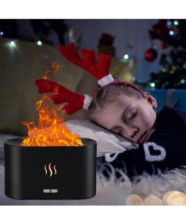 Dasiautoem Flame Diffuse Humidifier - Noiseless 7-Color Aroma Diffuser for Essential Oils | 180ml Auto-Off Protection - Perfect for Home Office Yoga (Black) - Buy Online on GoSupps.com