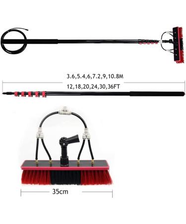Extendable Window Cleaning Kit Telescopic Brush Water Fed Brush Head 35cm Suitable for Cleaner Conservatory Roof Photovoltaic Panel Cleaning 20FT:6M - Buy Online on GoSupps.com