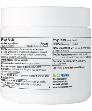 Hydrophor Ointment 16 oz. Jar - Soothing & Protective Dry Skin Relief by Akron Pharma - Buy Online on GoSupps.com