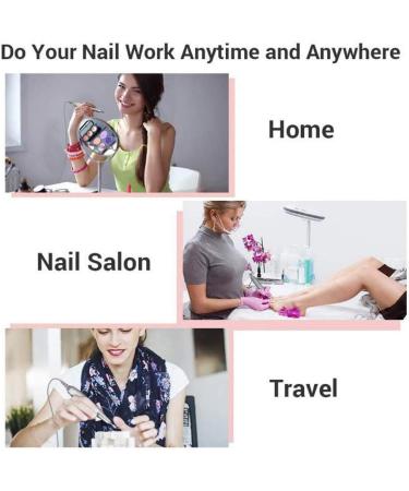Nail Drill Rechargeable Electric Nail Drill for Acrylic Nails Cordless Portable for Nail Salon Electric Nail File for Beauty Home Use Pink - Buy Online on GoSupps.com