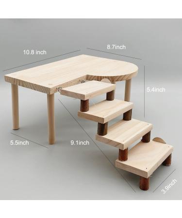 Wooden Hamster Toys Platform with Climbing Ladder - Small Animal Cage Accessories Set - Buy Online on GoSupps.com