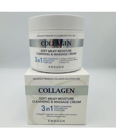 Enough Collagen Soft Milky Moisture Cleansing Cream | Deep Hydrating Face Cleanser & Makeup Remover | Korean Skincare for All Skin Types - 10.58 oz - Buy Online on GoSupps.com