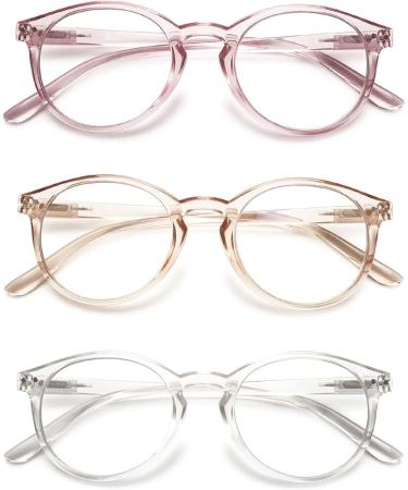 Shop MAGIMODAC Women's Oval Blue Light Filter Reading Glasses | Visual Aid 2.0 Diopters - Computer Glasses in Rosa Hell Braun Transparent - Buy Online on GoSupps.com