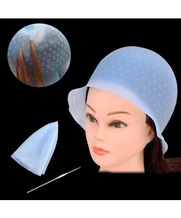 NATUCE Silicone Highlight Cap for Hair Coloring - Blue Highlight Cap with Needle for Easy Highlighting - Buy Online on GoSupps.com