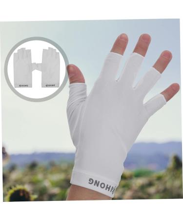 Mikinona 1 Pair UV Gloves Gel Nail Gloves Half Finger Gloves Outdoor Gloves Nail Art Skin Care Supply Summer Beach Gloves Womens Gloves UV Hand Protection Shield White LED Women's Fabric - Buy Online on GoSupps.com