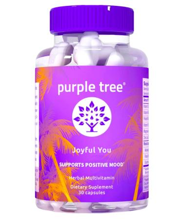 Joyful You for Mood Boost & Stress Support | Rhodiola Rosea, Ashwagandha, Gotu Kola & Vitamins | Helps Relax Mind & Body | 30 Happy Pills, by Purple Tree 30 Count (Pack of 1) - Buy Online on GoSupps.com