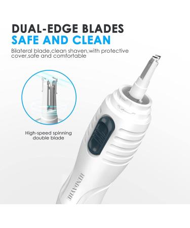 Ear and Nose Hair Trimmer for Men and Women - Dual Edge Blades - Easy to Clean Facial Hair Remover (White) - Buy Online on GoSupps.com