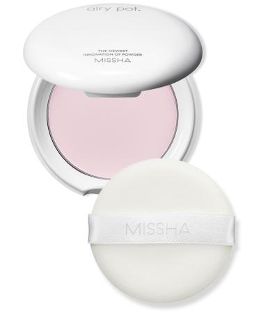 MISSHA Airy Pot Pressed Pink Powder Pact 5g/0.176 oz I Make Up Finishing Setting Powder For a Natural Radiant Finish