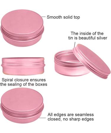 24 Pink Aluminum Jars - Empty Cosmetic Cans for Lip Balm Lotion Cream & Mini Candles - Versatile Travel Trip Containers - Buy Online on GoSupps.com