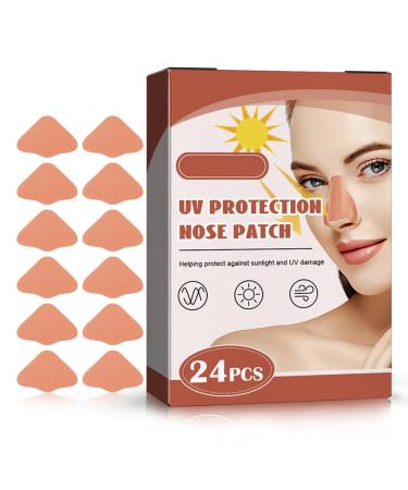 Sun Protection Nose Patch  Nose Cover for Outdoor Sports Swimming Tanning Reduce Nose Sun Exposure  Beige  24Pcs