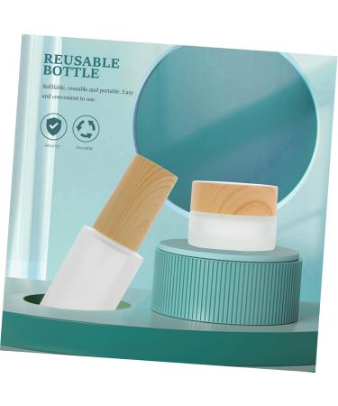 POPETPOP 1 Set Manicure Tools Push down Dispenser Bottle Cosmetic Bottle Makeup Remover Bottle Nail Polish Remover Container Empty Cosmetic Jars Glass Wooden Multipurpose Travel 10X3.5X3.5CM Yellow - Buy Online on GoSupps.com