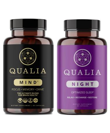 Qualia Mind & Qualia Night | Premium Nootropic Supplement for Mental Performance | Increase Focus | Deep Refreshing Sleep Support | (1 Week Supply)