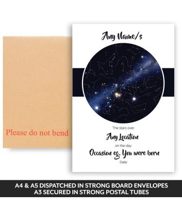 Personalized Sky/Star Map Print: Unique Gift for Birth, Christening, Mother's Day, Father's Day - Custom Night Sky Poster for Any Location - Picture/Print Only - Buy Online on GoSupps.com