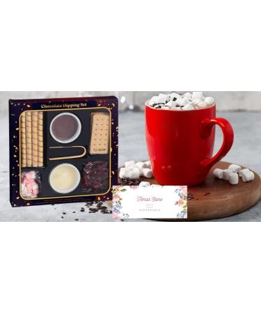 Temas Hot Chocolate Gift Set Includes Chocolate Dipping Set Marshmallows Cookies Rice Bars White chocolate Peppermint Caramel Squares Christmas Card 2023 & Variety of Hot chocolate Flavours - Buy Online on GoSupps.com