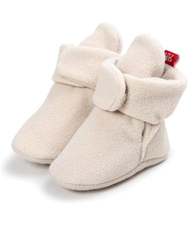EDOTON Unisex Newborn Winter Boots - Warm Stripe Non-Slip Sole Bootie Sock (Khaki, 12-18 Months) - Buy Online on GoSupps.com