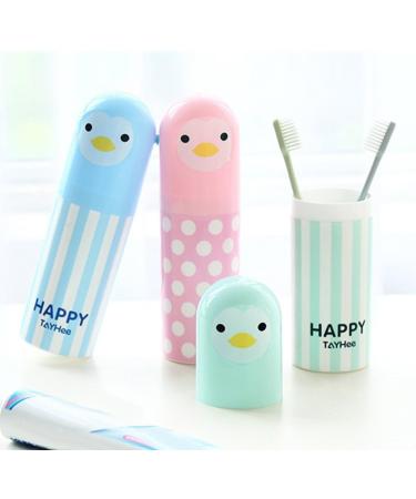 Dragonaur Cute Portable Travel Toothbrush & Toothpaste Container - Penguin Design Green Plastic Perfect for Travel - Buy Online on GoSupps.com