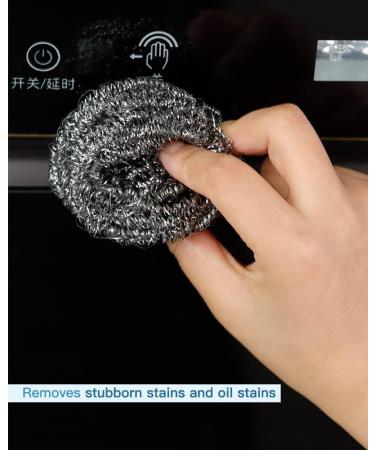 12Pcs Stainless Steel Wool Scrubber Set for Cleaning Dishes, Pans, Ovens, Grills - Kitchen Sink Scrubber Pads - Metal Scourer for Tough Stains - 12 Pack - Buy Online on GoSupps.com