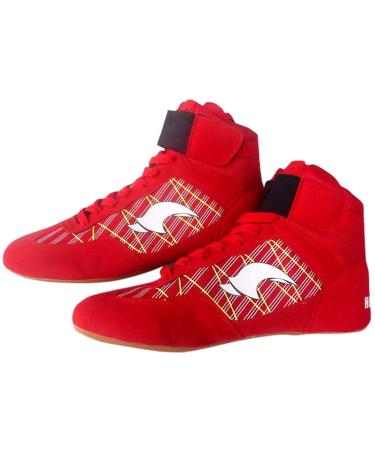 Day Key Wrestling Shoes for Men, Women and Youth, Low Top Breathable Wrestling Shoes 11 Women/8.5 Men Red