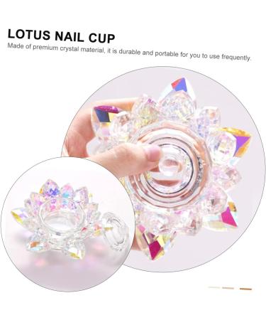 minkissy Nail Art Crystal Cup Mini Nail Polish Glass Crystal Cup with Lid Nail Gel Show Rack with Cover Acrylic Powder Dappen Dish Nail Art Display Board Nail Cup Crystal Liquid Mixing Bowl - Buy Online on GoSupps.com