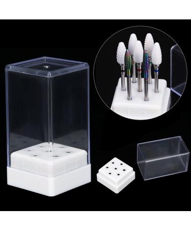 7 Holes Nail Drill Bits Holder | Acrylic Organizer Box for Nail Grinding Heads Display - Ideal for Nail Technicians & Salons - Buy Online on GoSupps.com