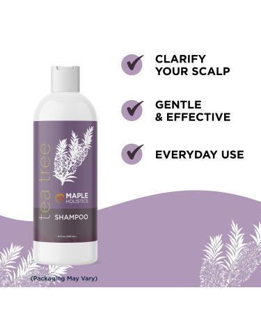 Tea Tree Oil Shampoo for Oily Hair - Paraben & Sulfate Free Clarifying Formula for Build Up & Dry Scalp - Purifying Aromatherapy for Greasy Hair - Buy Online on GoSupps.com