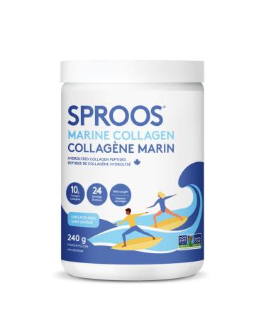 Sproos Premium Marine Collagen Peptide Powder | Wild-Caught Non-GMO and Gluten-Free | Unflavoured and Odourless Tub 240g