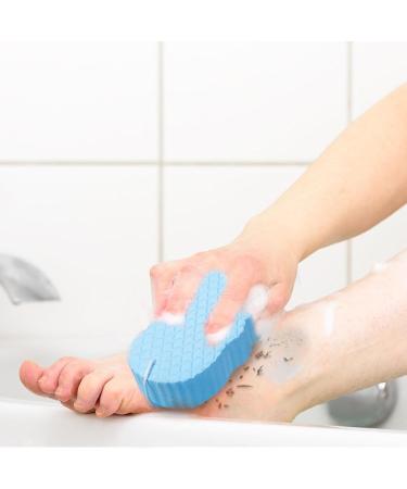 Exfoliating Bath Sponge - Soft Blue Shower Brush for Dead Skin Removal | Reusable & Gentle for Adults - Buy Online on GoSupps.com