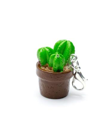 Miniblings cactus charm zipper puller plant potted plant column cactus 3 - handmade fashion jewelry i chain pendant silver -plated - beggar pendant beggar strap - trailer for bracelet