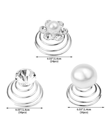 Jiebor 96Pcs Spiral Hair Pins Rhjsonestone Pearl Hair Clips for Prom Wedding Women - Bridal Coil Twist with Crystal Jewelry - Christmas Gift - Buy Online on GoSupps.com