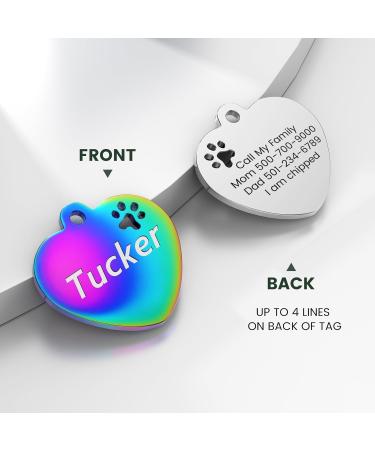 Yehanti Personalized Dog Tag - Custom Engraved Stainless Steel Name Tag for Dogs Cats & Puppies | Heart-Shaped ID with Name Phone & Address - Buy Online on GoSupps.com