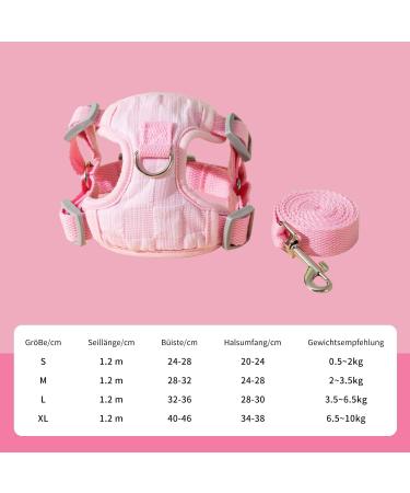 Fueegue Cat Harness & Leash - Escape Proof Adjustable Soft Bubble Mesh for Cats & Dogs - Pink S - Buy Online on GoSupps.com
