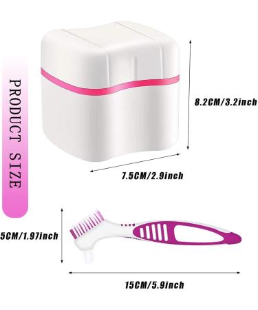 2 Dnip Dose & Prothesis Cleaning Brushes Set - Dual-Headed Braces Box with Drain Basket & Soaking Cups for Denture Storage & Cleaning - Buy Online on GoSupps.com