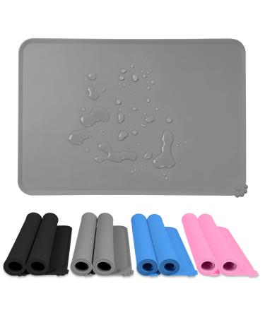 Silicone bowl base (48x30cm 2 Set) I slipproof surface for dog bowl or cat -bowl I dog cats for feed mat waterproof food pipes feed mat fully matte fully automatic mate gray 47x30cm - Buy Online on GoSupps.com