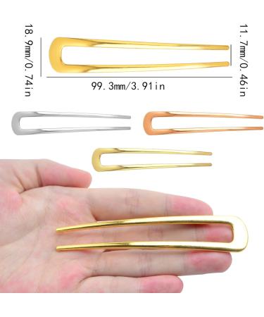 8 Pieces Metal U-Shaped Hairpins Simple Hair Clips French Style Hair Stick Fork Pins Long Hair Elegant Chignon Pins for Women Girls Hair Styling Accessories 4 Colors - Buy Online on GoSupps.com