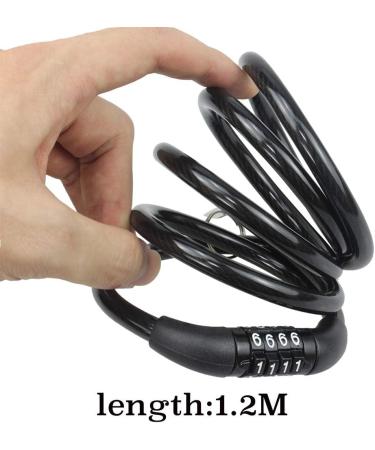 Seway Scooter Lock Cable for Xiaomi Mijia M365 & Segway Ninebot ES Series | Coiled Chain Combination Lock, 4 Ft. Long | Steel Wire, 1/3 inch | Fits M365/ES1/ES2/ES3/ES4 | Black - Buy Online on GoSupps.com