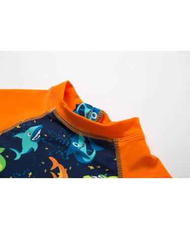 Bonverano Baby Boys Swimsuit - Short-Sleeve Zipper One Piece, UPF 50+ Sun Protection, Colorful Shark Design | 12-18 Months - Buy Online on GoSupps.com