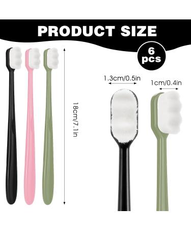 Buy Wllhyf Extra Soft Toothbrush Set - Micro Nano Fiber for Sensitive Gums - 6 PCS Adult & Child Toothbrushes (Black Green Pink) - Ideal for Oral Care & Gum Recession - Buy Online on GoSupps.com