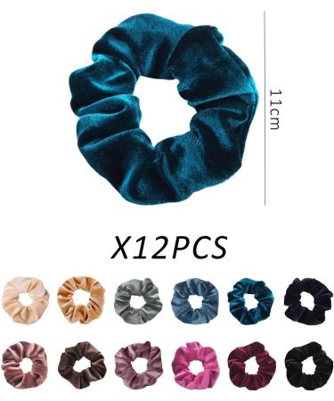 12 Pieces of Velvet Hair Ties French Large Hair Ties Extra Large Hair Ties Women's Hair Ties Suitable for Masquerades Parties Birthdays Daily Wear (12 Colors) - Buy Online on GoSupps.com