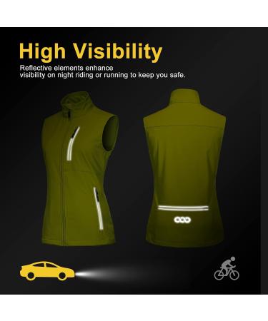 33 000ft Women's Lightweight Waterproof Softshell Vest - Reflective Sleeveless Jacket for Cycling Running Golf & Hiking in Lemon Yellow - Buy Online on GoSupps.com