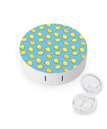 Lemon Blue Contact Lens Case Travel Portable Travel Contact Lens Box with Mirror style
