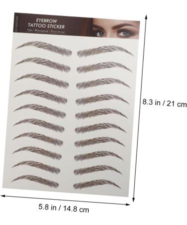 BIUDECO 9 sheets Eyebrow Sticker Artificial Hairlike Stickers Eyebrows Transfers False Imitation Shaping 21x14.7cm Brown - Buy Online on GoSupps.com