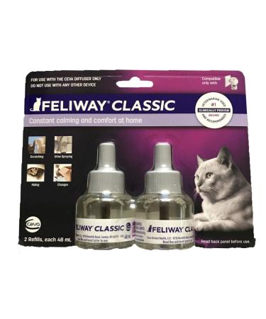 Feliway Classic Diffuser Refill for Cats | Constant Calming & Comfort at Home (2 Pack(48 ml))