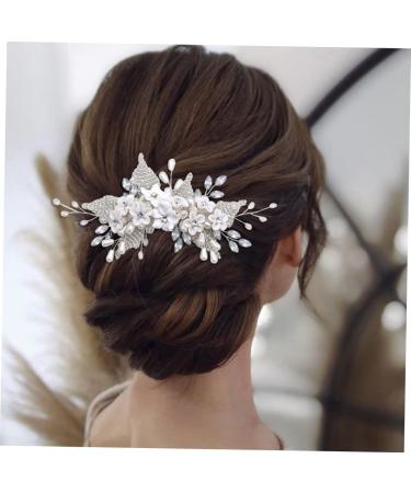 Angoily 1pc Bridal Headwear Chinese Decor Wedding Hair Clip Silver Rhinestones Bridal Hair Clip Tiara Flower Hair Comb Headdress Bride Hair Accessories Crystal Pearl Flowers - Buy Online on GoSupps.com