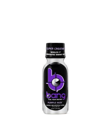 VPX, Bang Carbonated Energy Shot, Purple Haze, 3 Fl. Oz. (Case of 12)