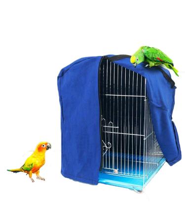 Bonaweite Bird Parrot Cage Cover Shade, Windproof Light-Proof Sleep Reduces Distractions Night Accessories Cloth Without Cage Blue