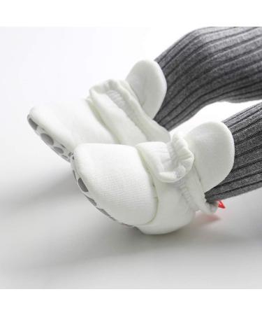 LACOFIA Baby Anti-Slip Soft Sole Slipper Booties | Infant Winter Crib Shoes 0-6 Months (White) - Buy Online on GoSupps.com